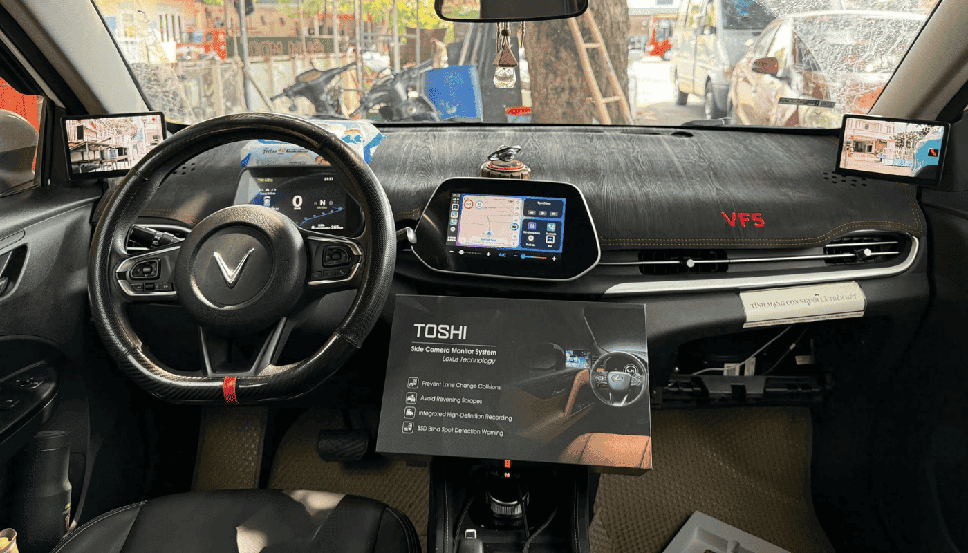 gương điện tử Toshi lắp đặt thành công trên xe khách tại Hugo Auto
