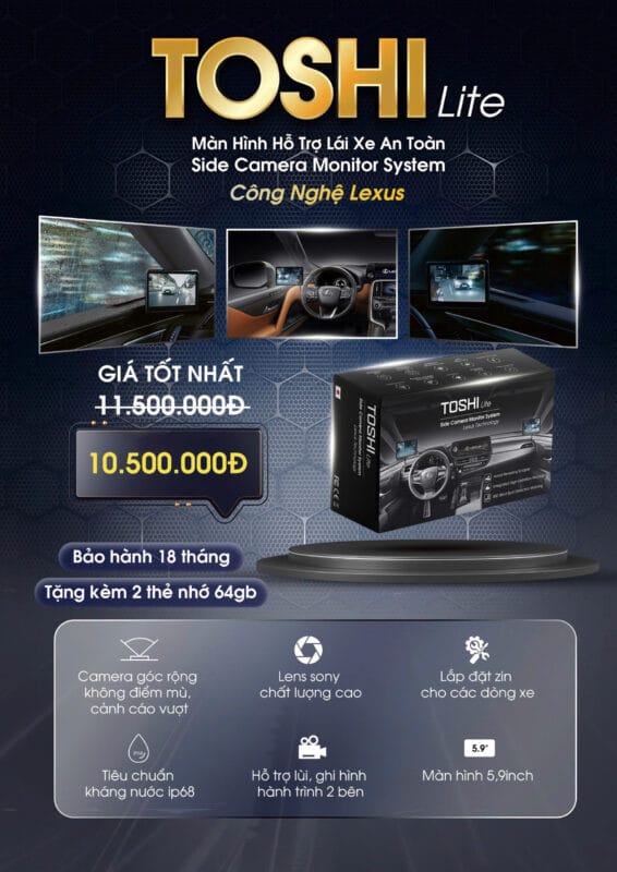 GƯƠNG ĐIỆN TỬ TOSHI – CÔNG NGHỆ LEXUS DÀNH CHO MỌI DÒNG XE