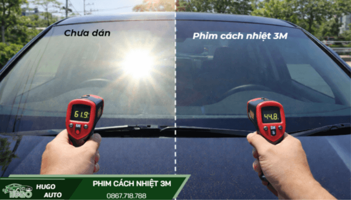 nhiệt độ khoang trong giảm mạnh khi lắp đặt phim cách nhiệt điện tử