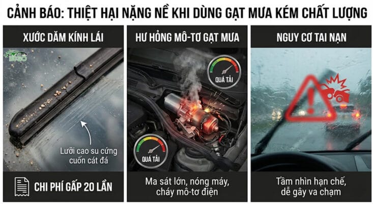 gạt mưa kém chất lượng