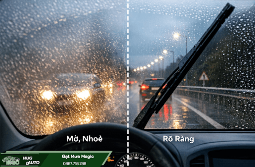 so sánh gạt mưa thông thường và gạt mưa magic