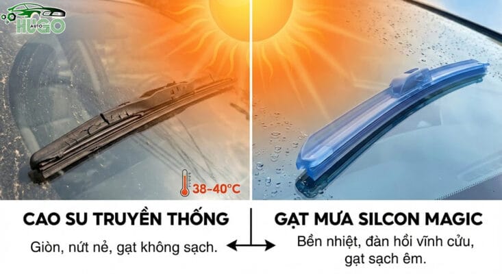 so sánh gạt mưa thông thường và gạt mưa magic
